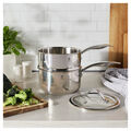 2.5 qt, Stainless Steel, Steamer And Sauce Pan With Lid,,large