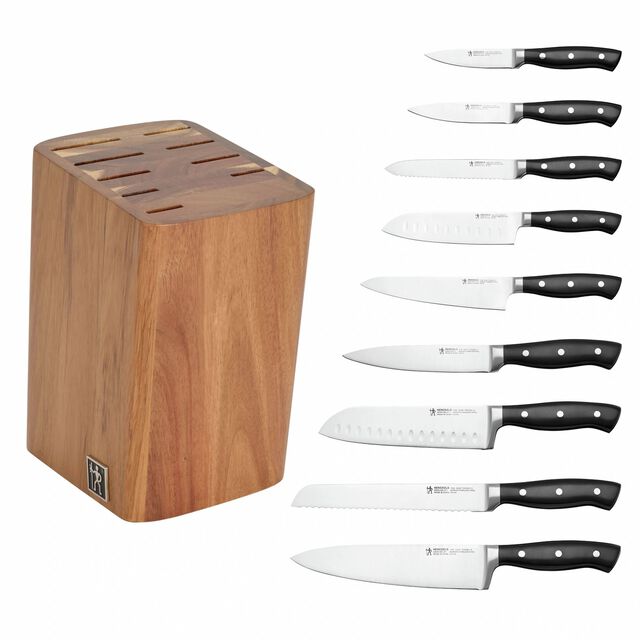 10 Piece, Knife block set, black,,large
