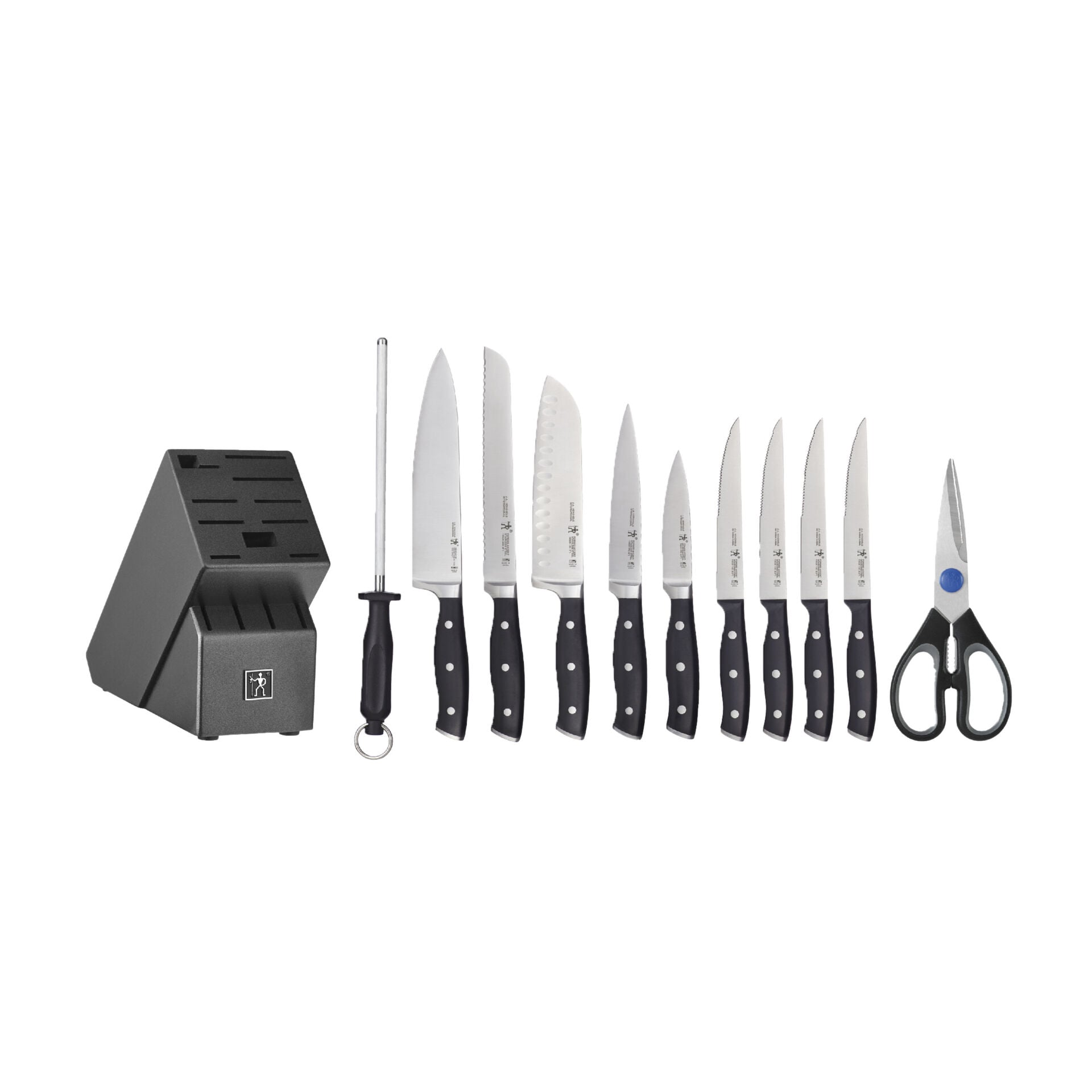 12 Piece, Knife block set, black,,large