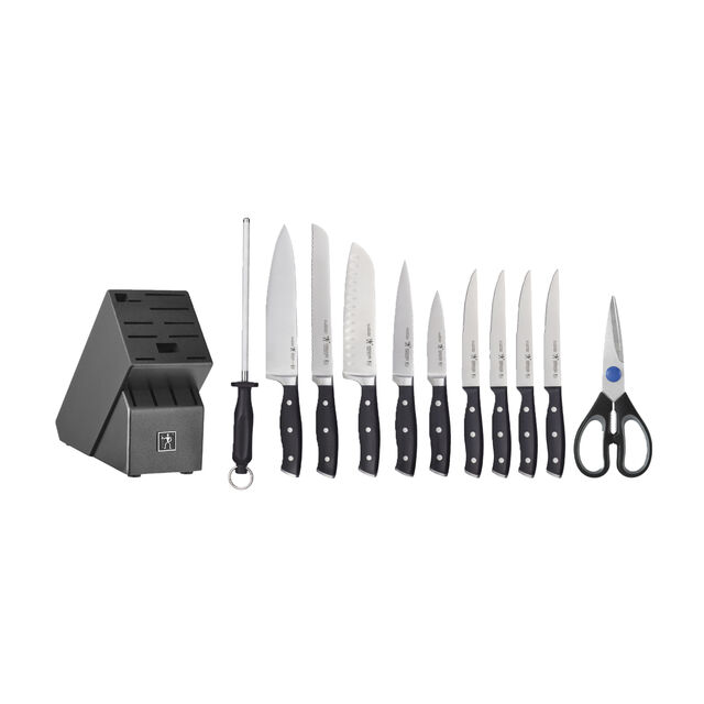 12 Piece, Knife block set, black,,large