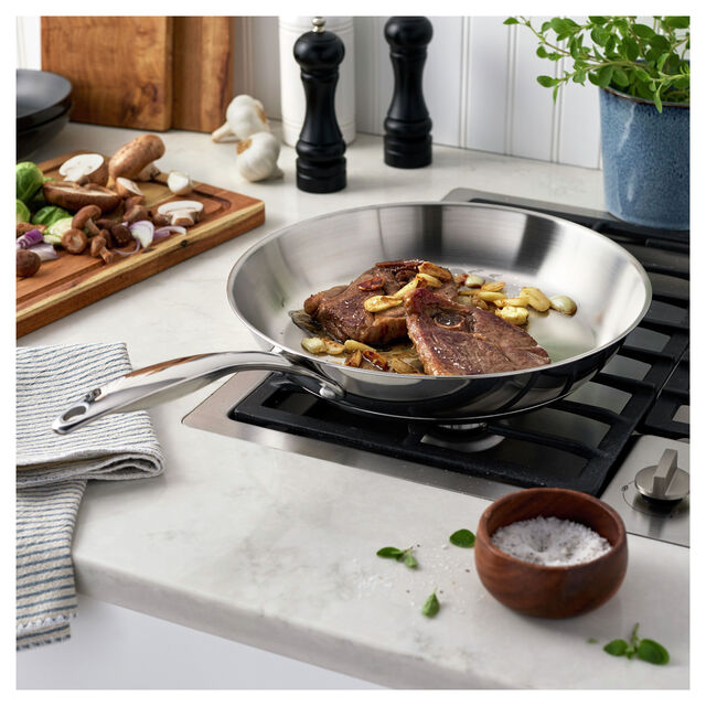 12.00 inch, Stainless Steel, Frying Pan,,large