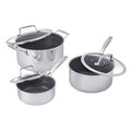 6-pc, Stainless Steel, Ceramic Hybrid Pot Set With Lids,,large