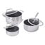 6-pc, Stainless Steel, Ceramic Hybrid Nonstick Pot Set With Lids,,large preview