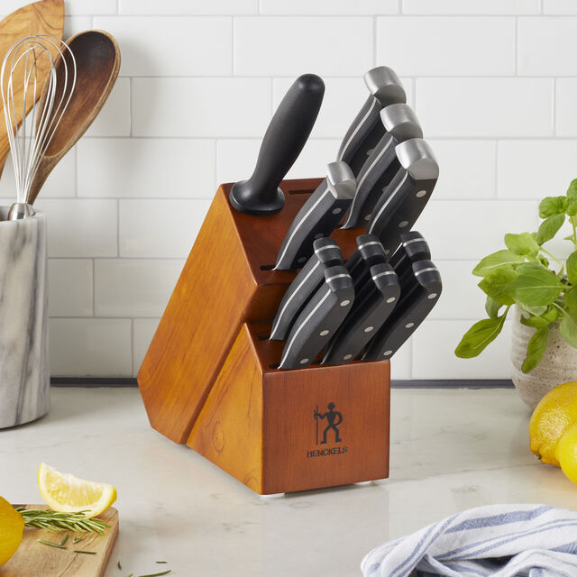 12 Piece, Knife block set, brown,,large