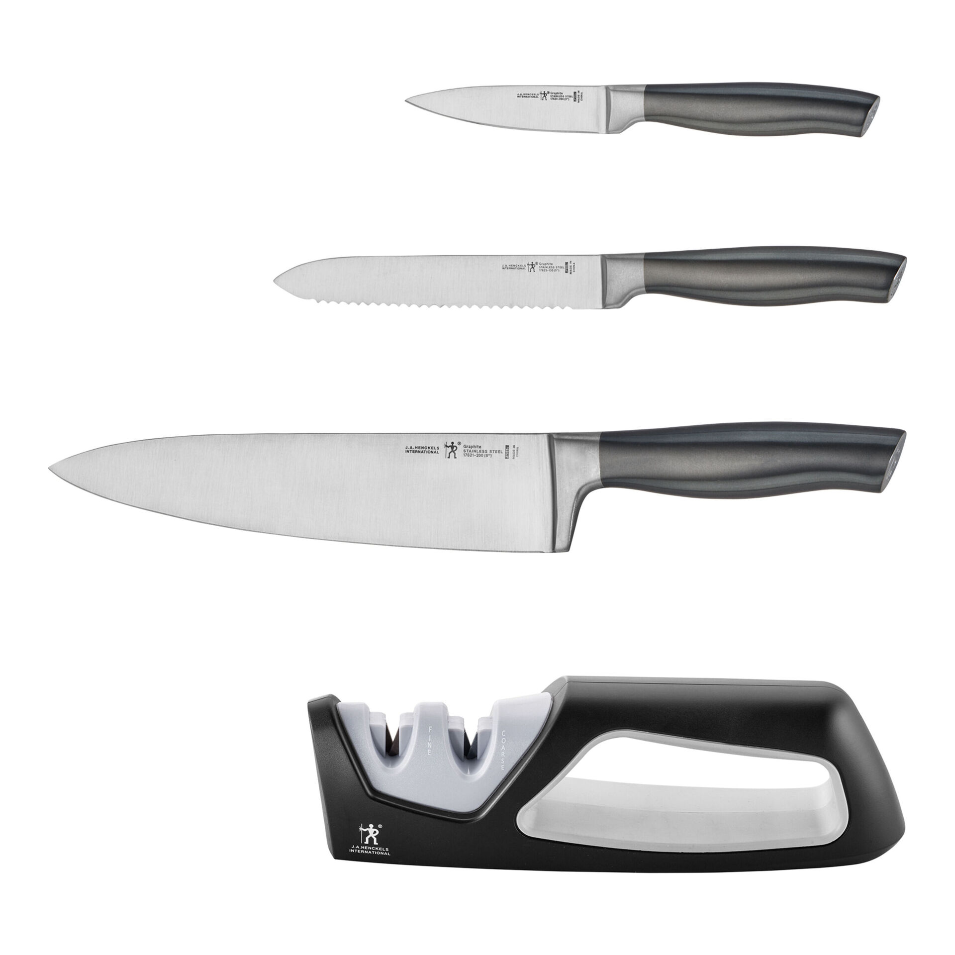 4 Piece, Knife set, graphite-grey,,large