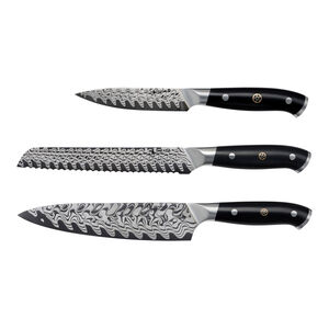 3-pc, Damascus Steel Chef Knife Set