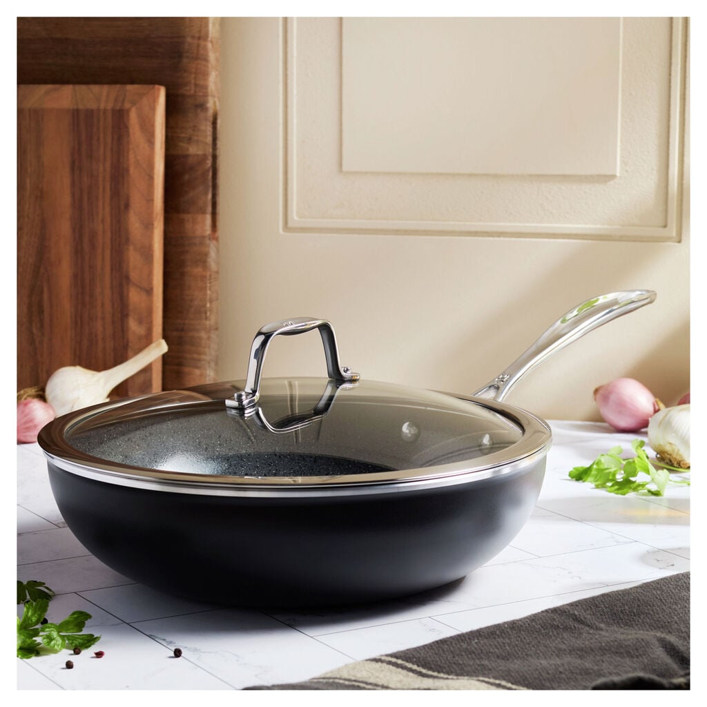 11.00 inch, Aluminum, Ceramic Nonstick Saute Pan W/Lid,,large
