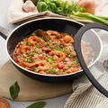 11-inch, Aluminum, Ceramic Nonstick Wok With Lid, Matte Black,,large