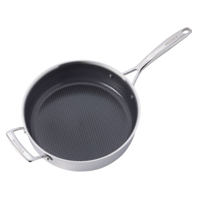 4 qt, Stainless Steel, Hybrid Ceramic Saute Pan With Lid,,large