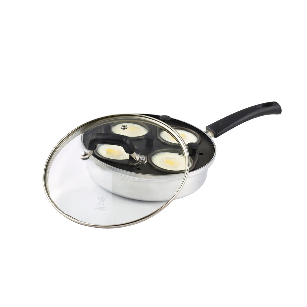 Non-Stick Egg Poacher 20 cm, aluminum, silver-black,,large