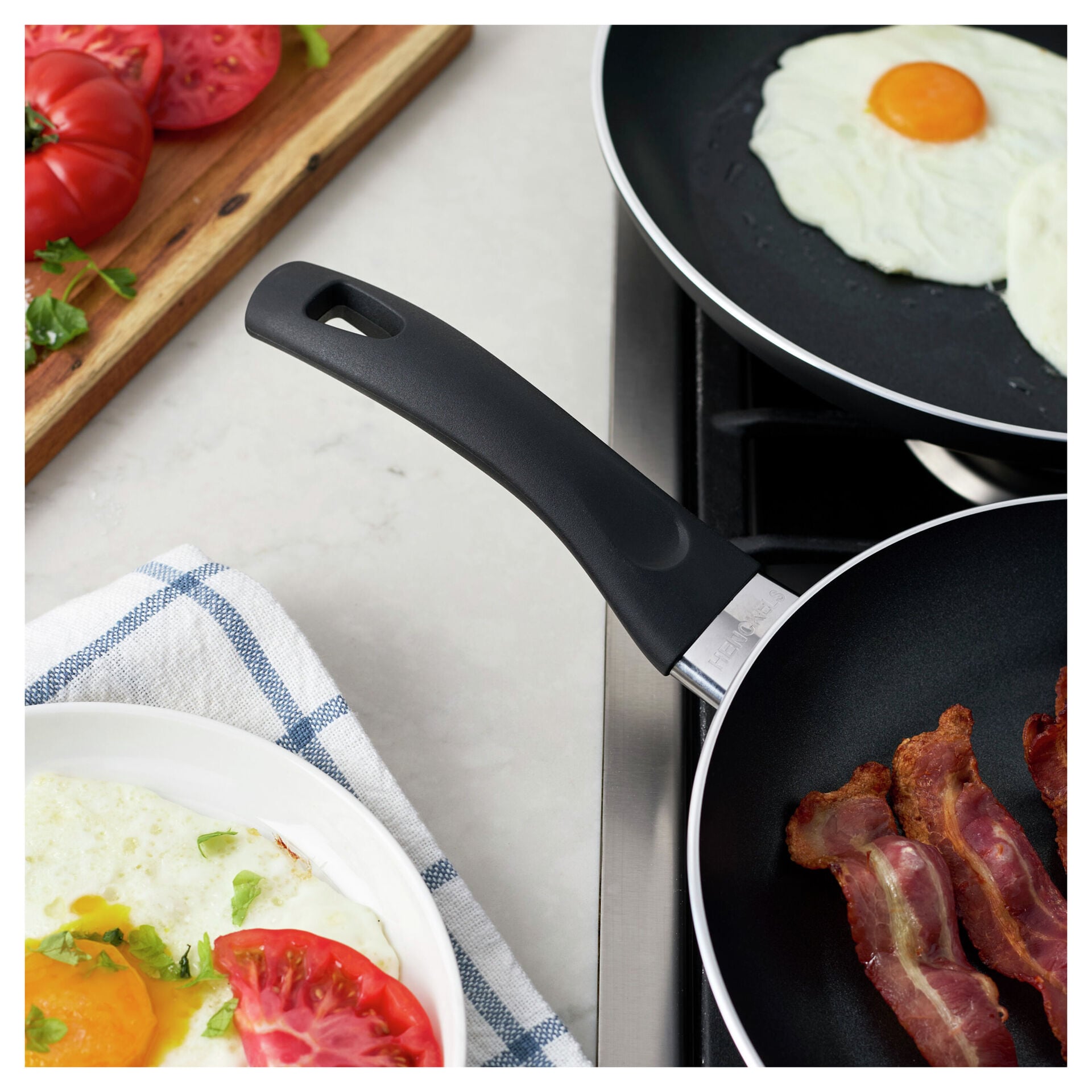 2 Piece aluminum Frypan Set - Black,,large
