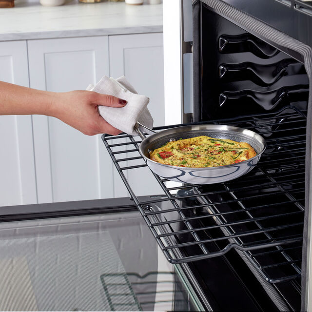 2-pc, Stainless Steel, Ceramic Hybrid Frying Pan Set,,large