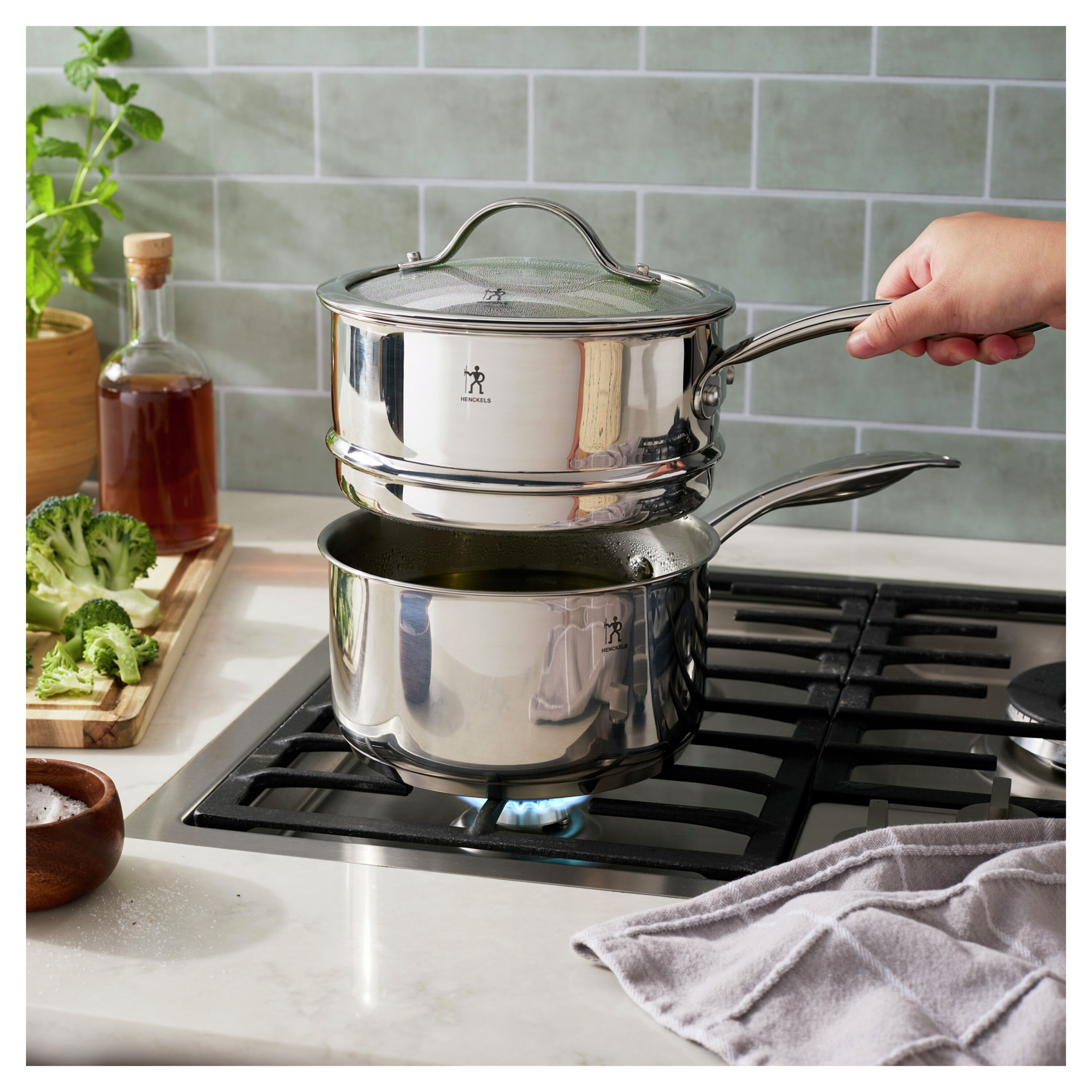 Aragon 2.5 qt, Stainless Steel, Steamer And Sauce Pan With Lid