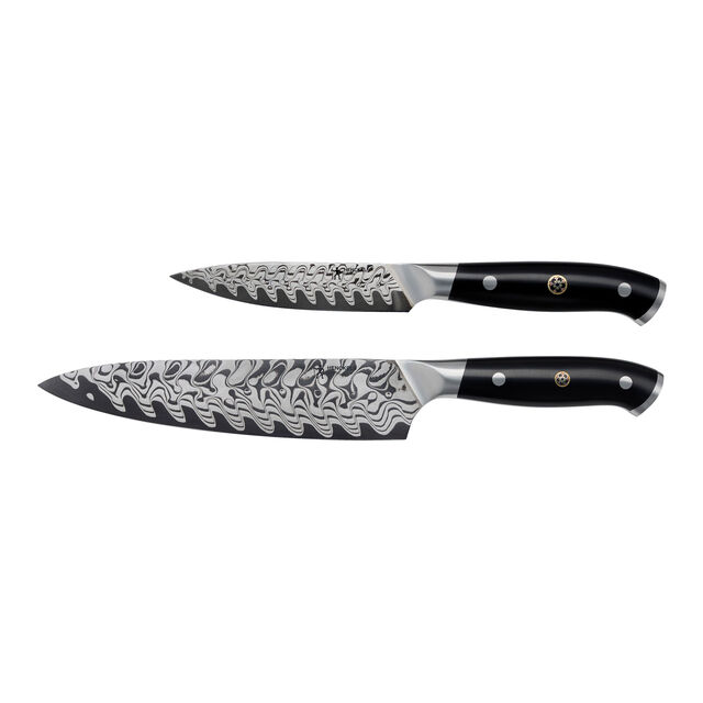 2-pc, Damascus Steel Chef and Paring Knife Set,,large