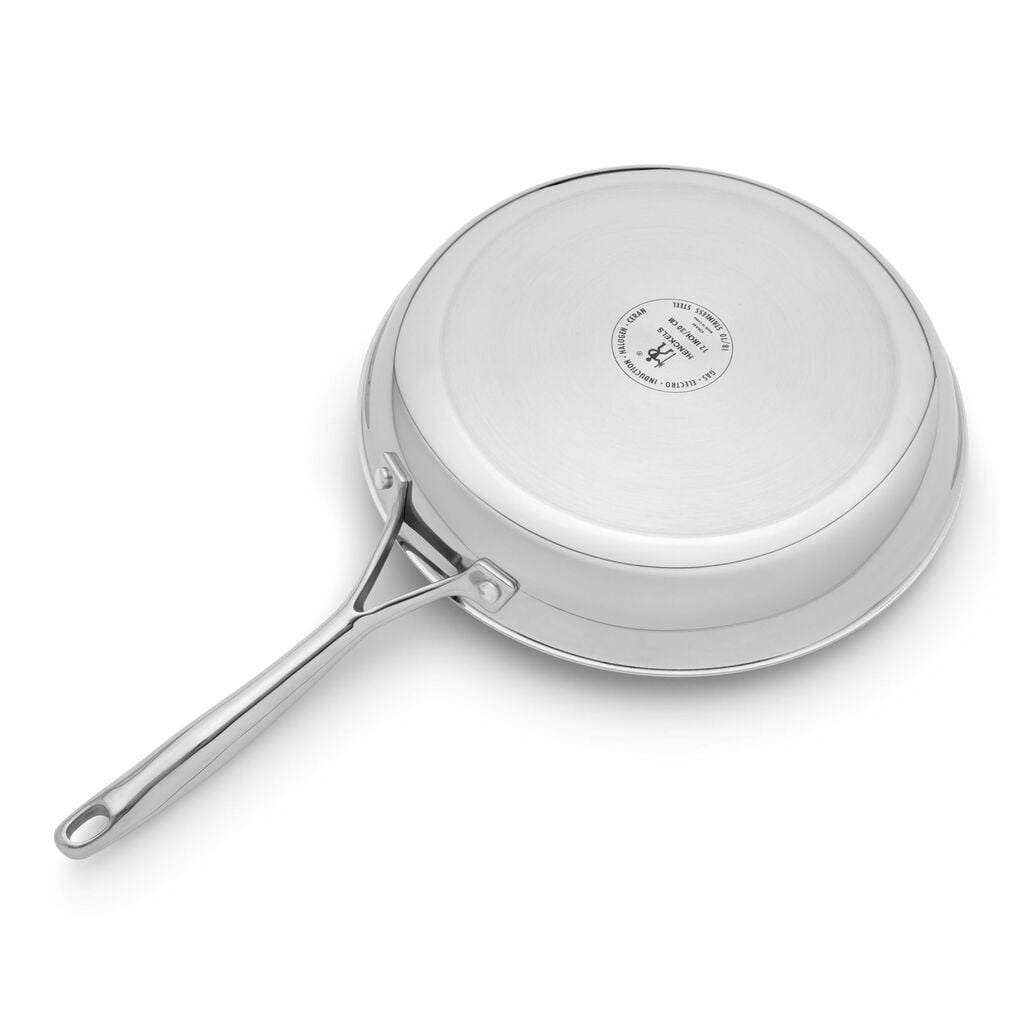 12.00 inch, Stainless Steel, Frying Pan With Lid,,large
