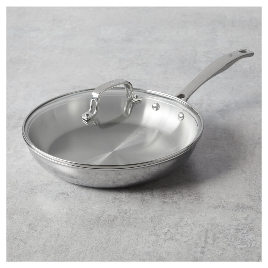 2-pc, Stainless Steel, Frying Pan With Lid,,large