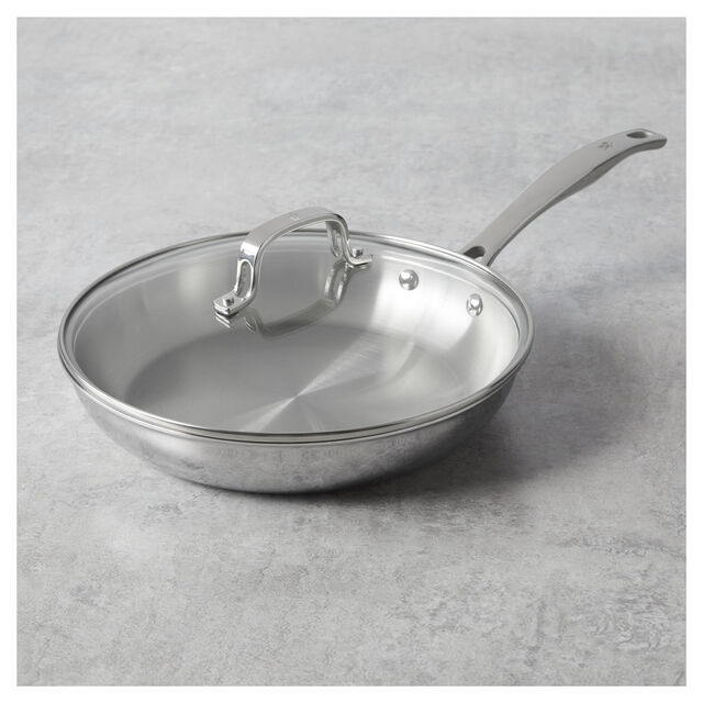 2-pc, Stainless Steel, Frying Pan With Lid,,large
