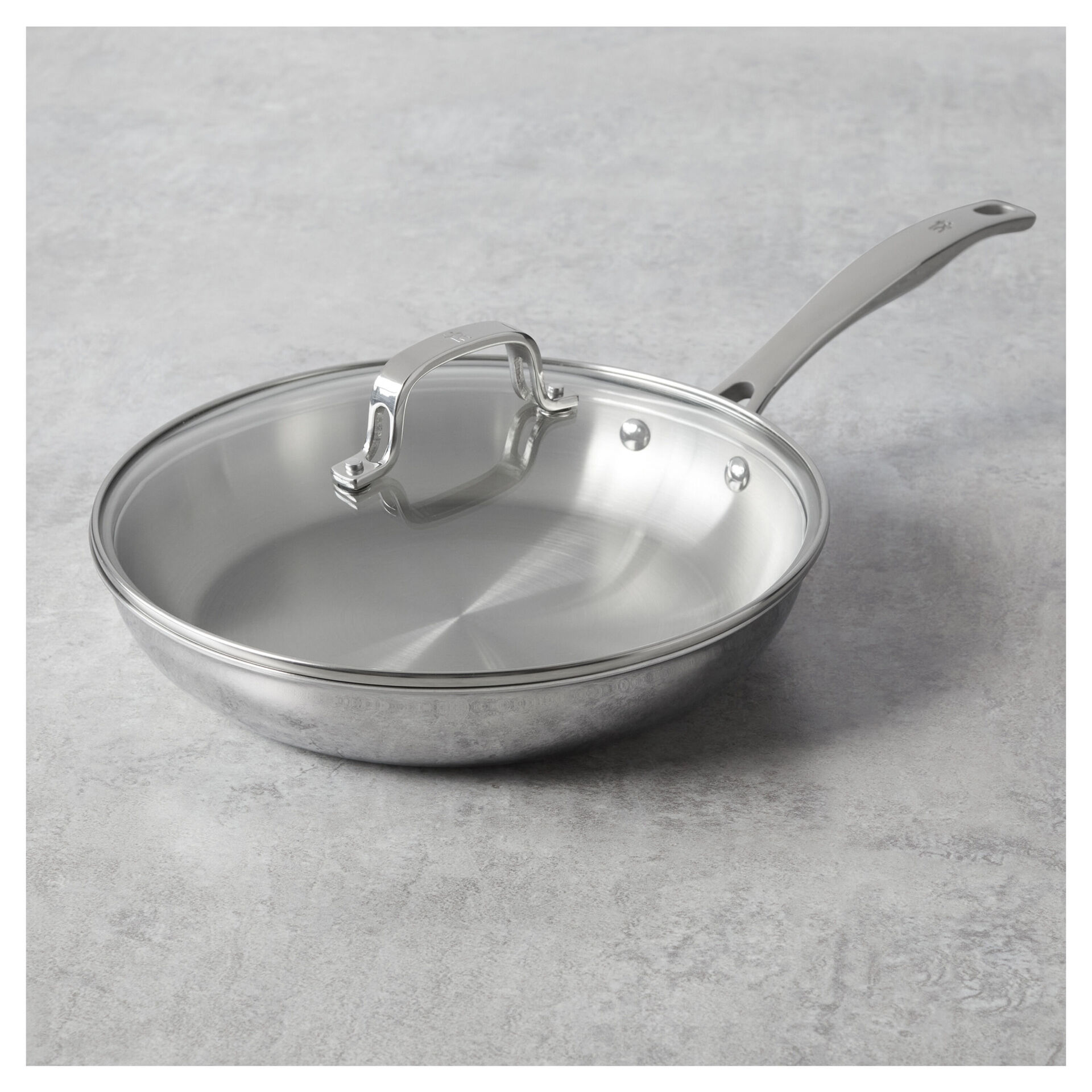 2-pc, Stainless Steel, Frying Pan With Lid,,large