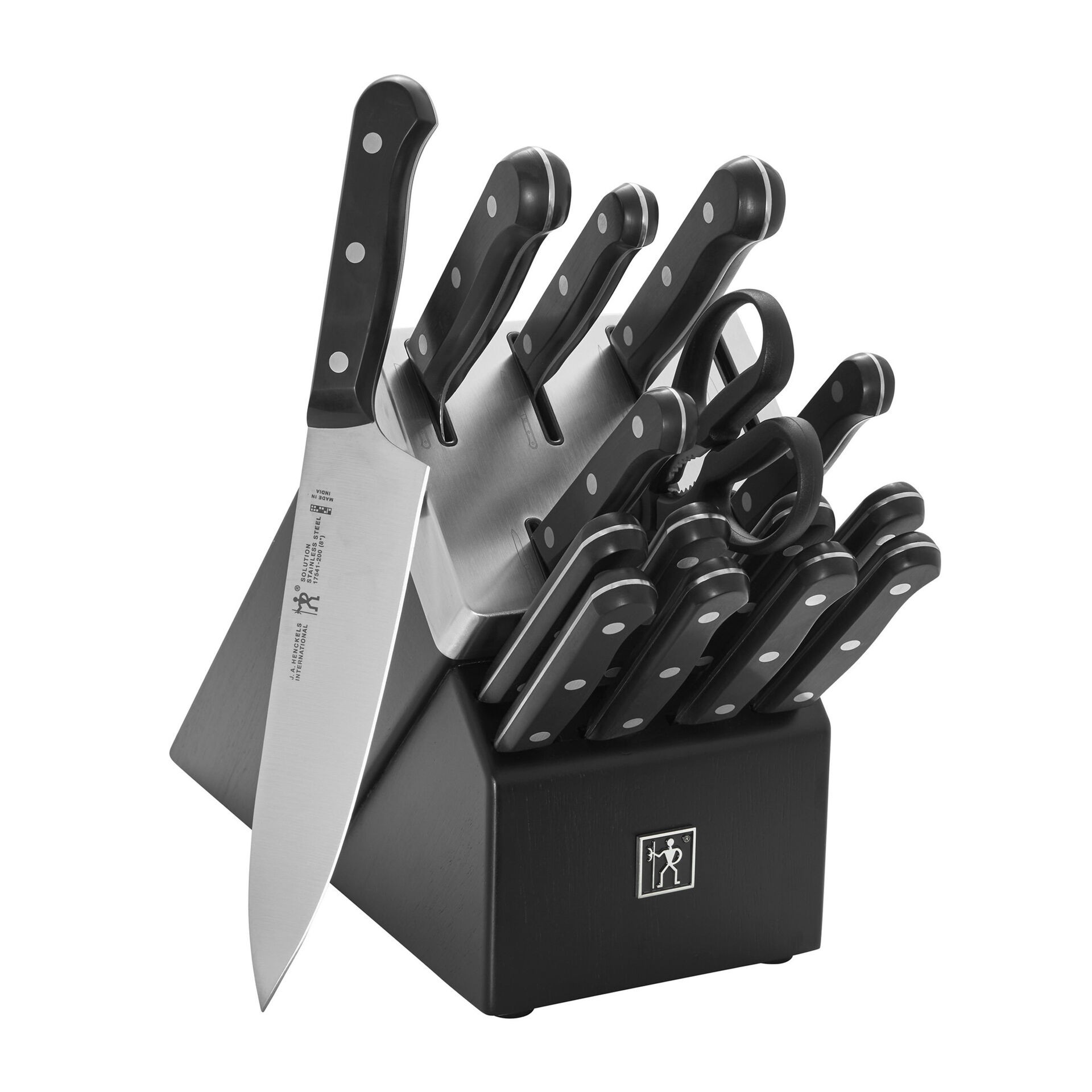 16 Piece, Knife block set, black,,large