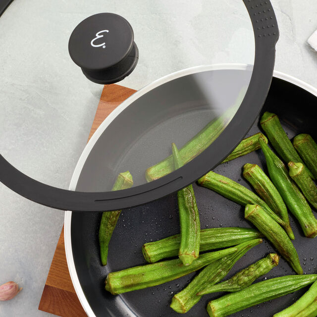 3.9 qt, Aluminum, Ceramic Nonstick Saute Pan With Lid,,large