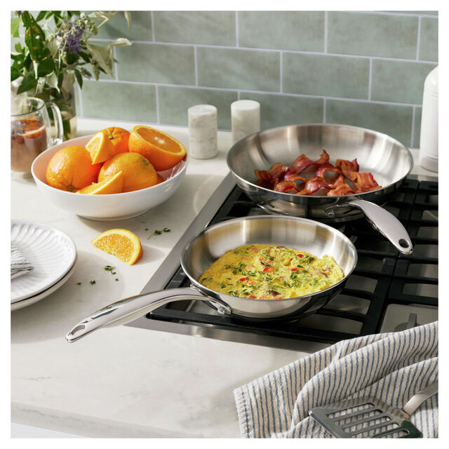2-pc, Stainless Steel, Frying Pan Set,,large
