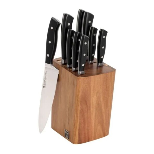10 Piece, Knife block set, black,,large