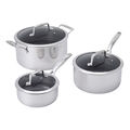6-pc, Stainless Steel, Ceramic Hybrid Pot Set With Lids,,large