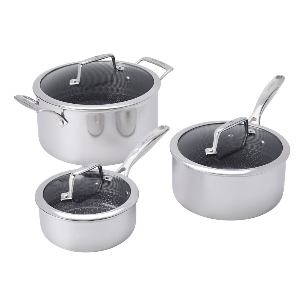 6-pc, Stainless Steel, Ceramic Hybrid Pot Set With Lids,,large