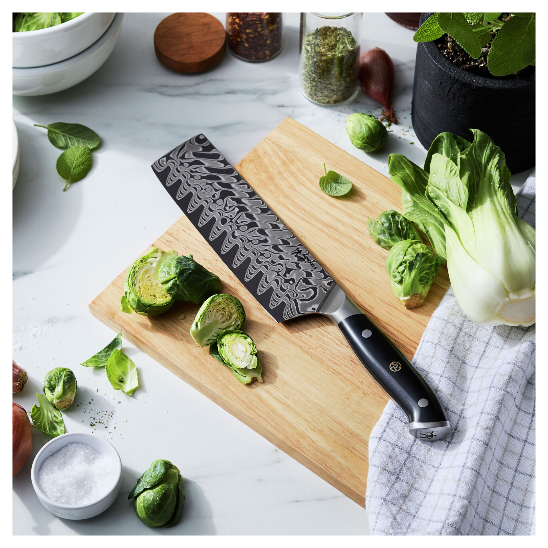 6.5-inch, Damascus Steel Nakiri Knife,,large