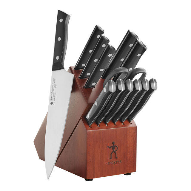 14 Piece, Knife block set, brown,,large