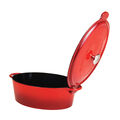 4.4 l cast iron oval French oven, red,,large