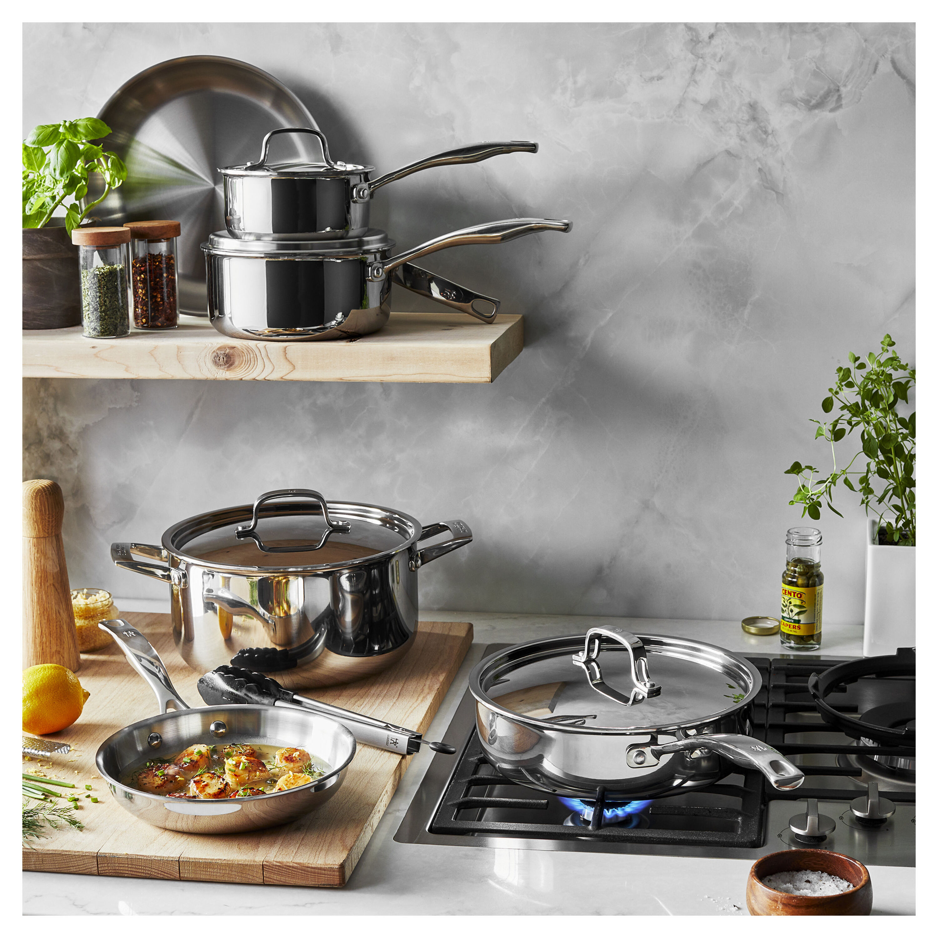 RealClad Tri-Ply 10-pc, 18/10 Stainless Steel, Pots And Pans Set