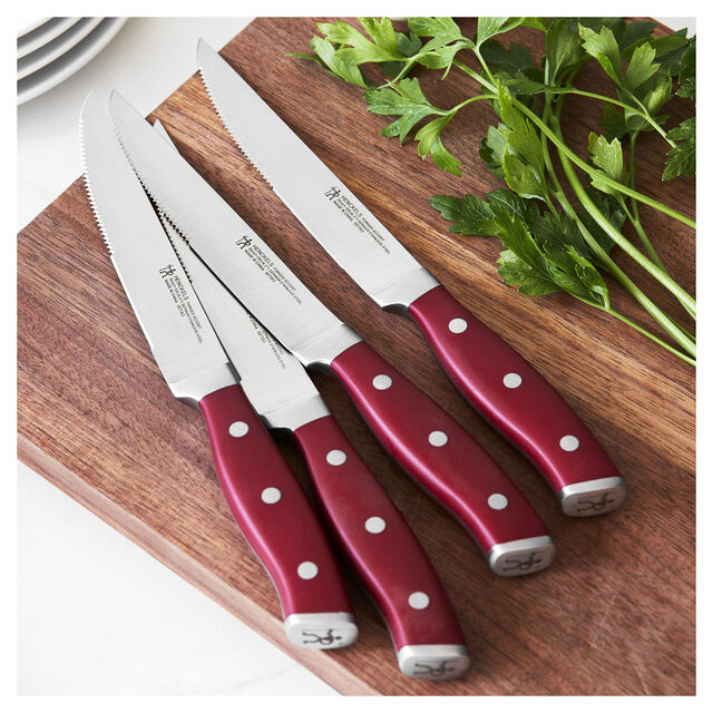 4 Piece, Steak set, red,,large