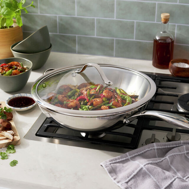 32 cm / 12.5 inch stainless steel Wok,,large