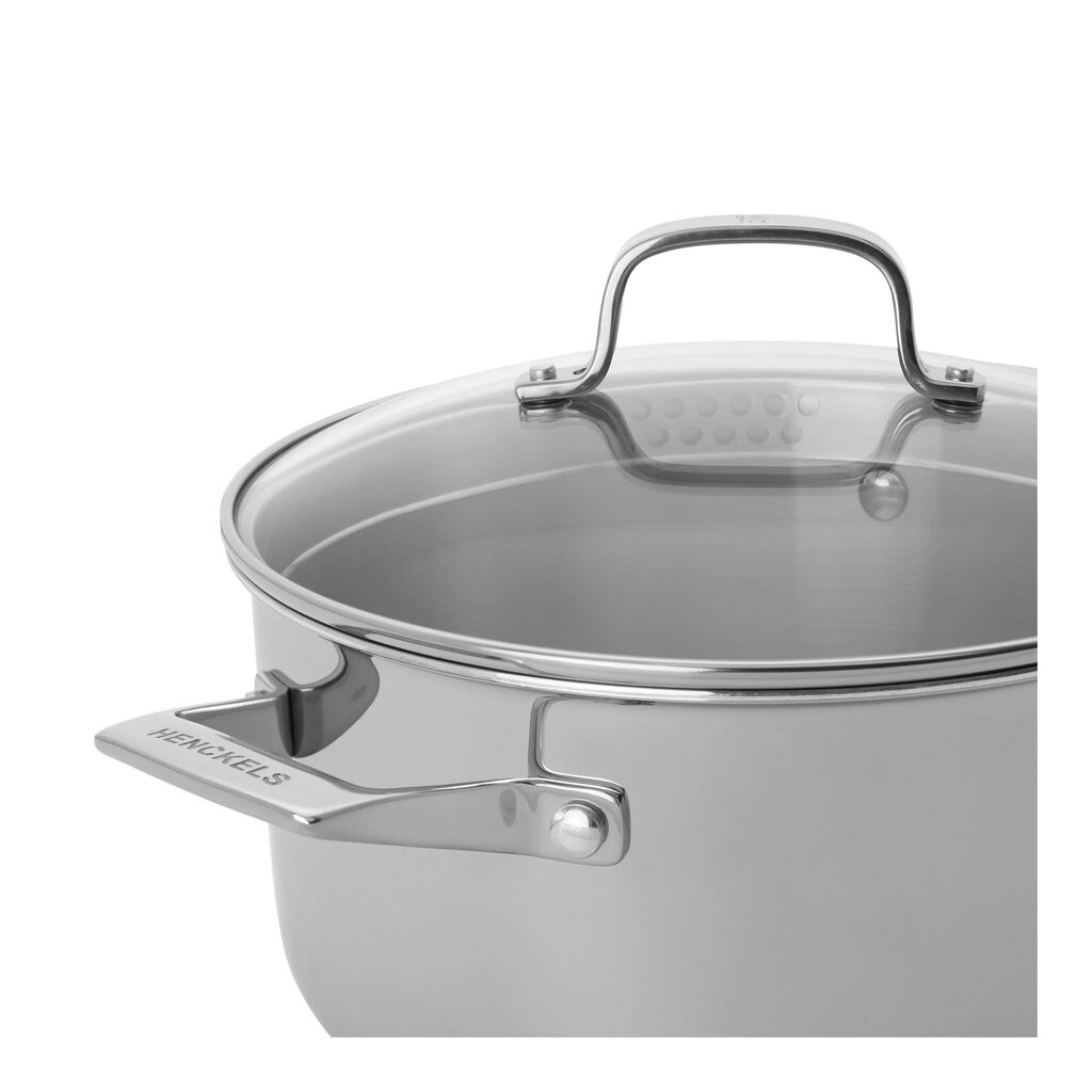 6 qt, Stainless Steel, Dutch Oven With Glass Lid,,large