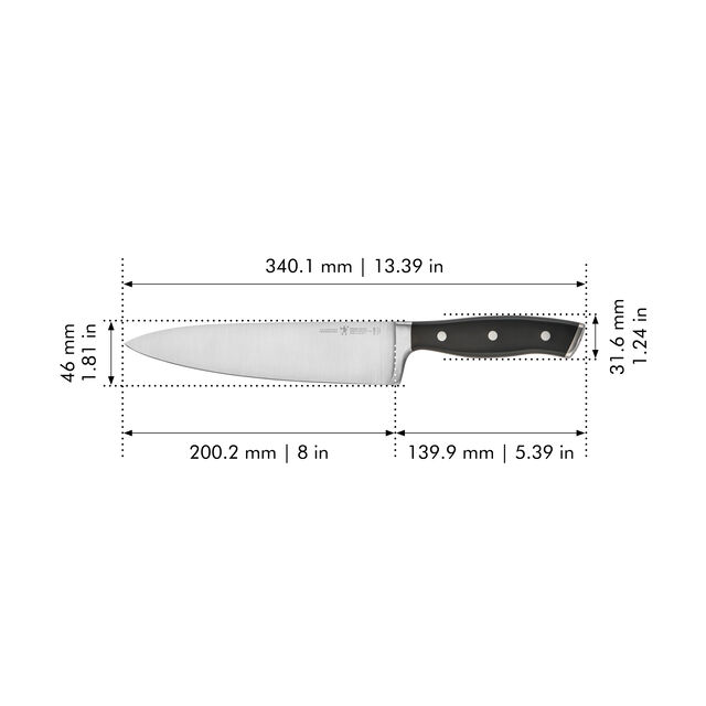 8-inch, Chef's knife, black,,large
