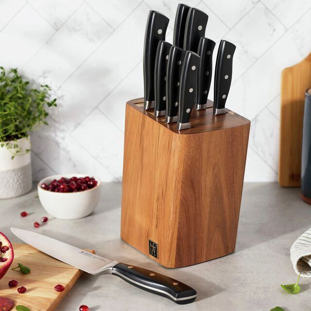 10 Piece, Knife block set, black,,large