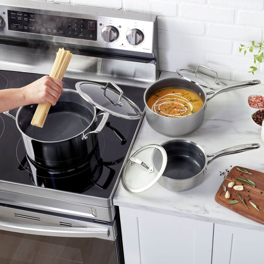 6-pc, Stainless Steel, Ceramic Hybrid Pot Set With Lids,,large