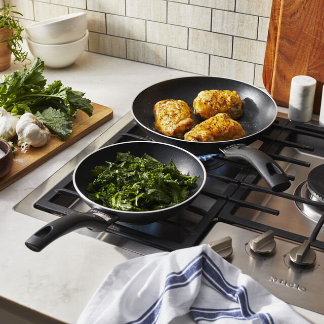 2 Piece aluminum Fry Pan Set - Black,,large