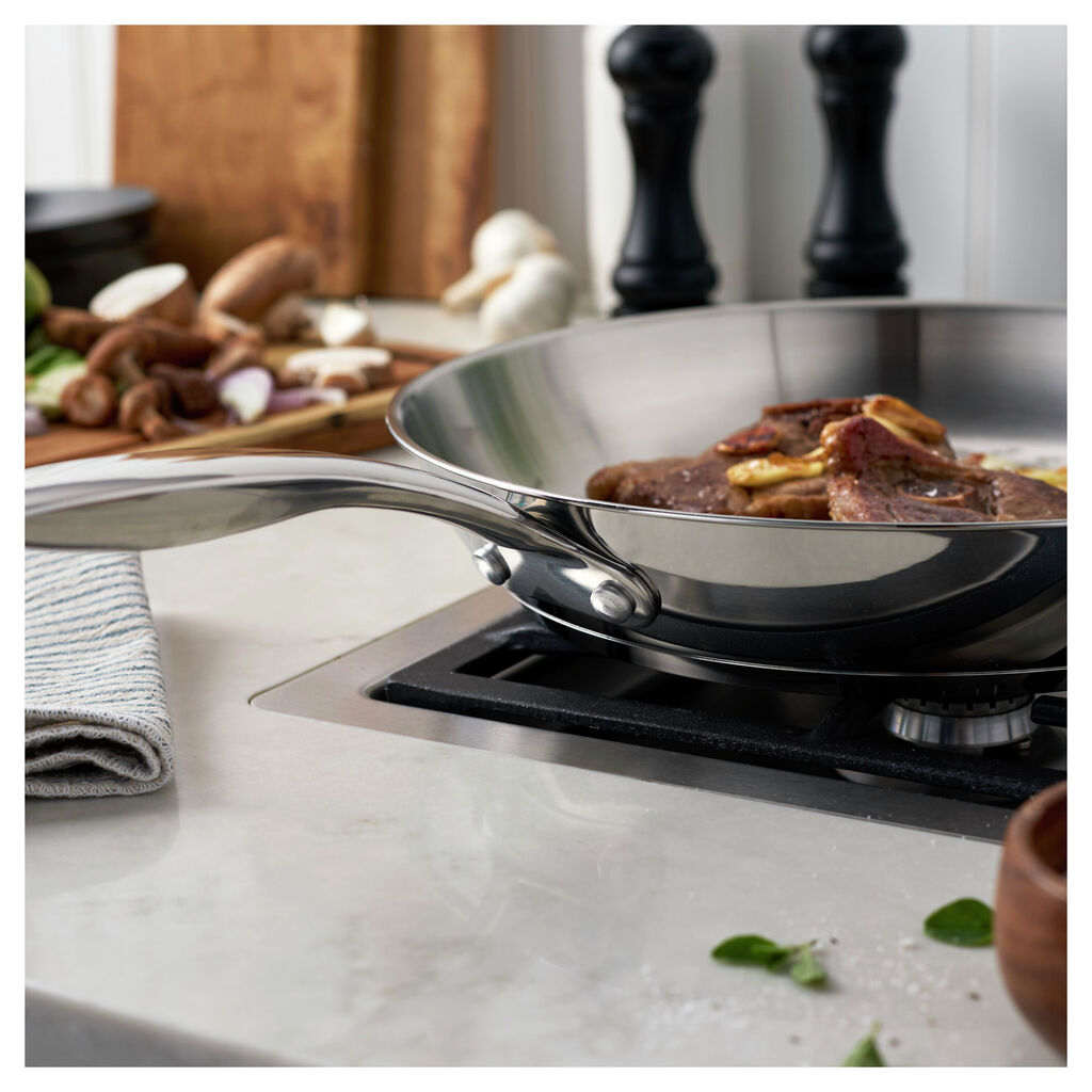 12.00 inch, Stainless Steel, Frying Pan,,large