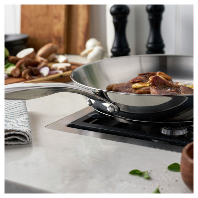 12.00 inch, Stainless Steel, Frying Pan,,large