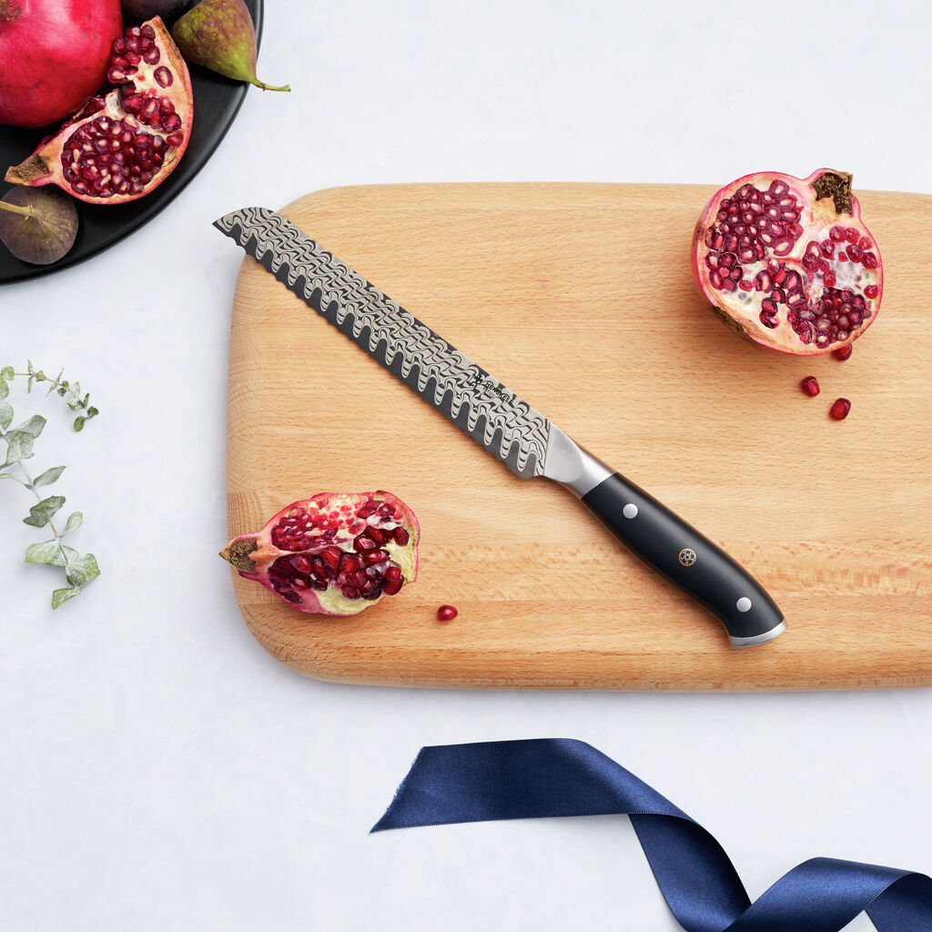 8.00 inch, Damascus Steel Bread Knife,,large
