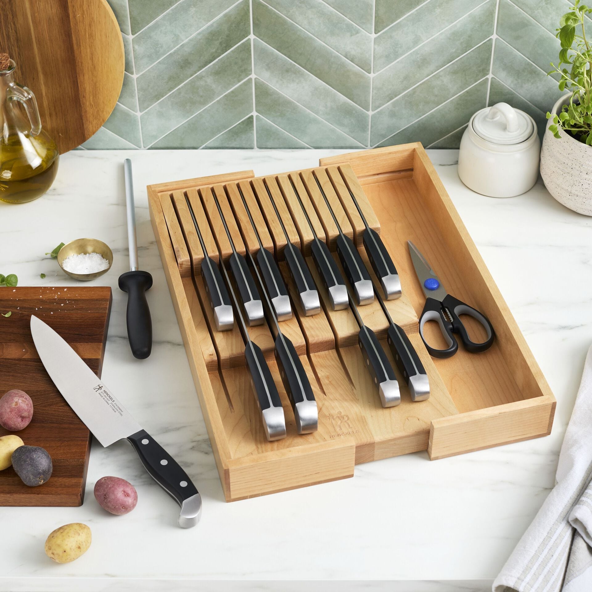 15 Piece, Knife set, nature,,large