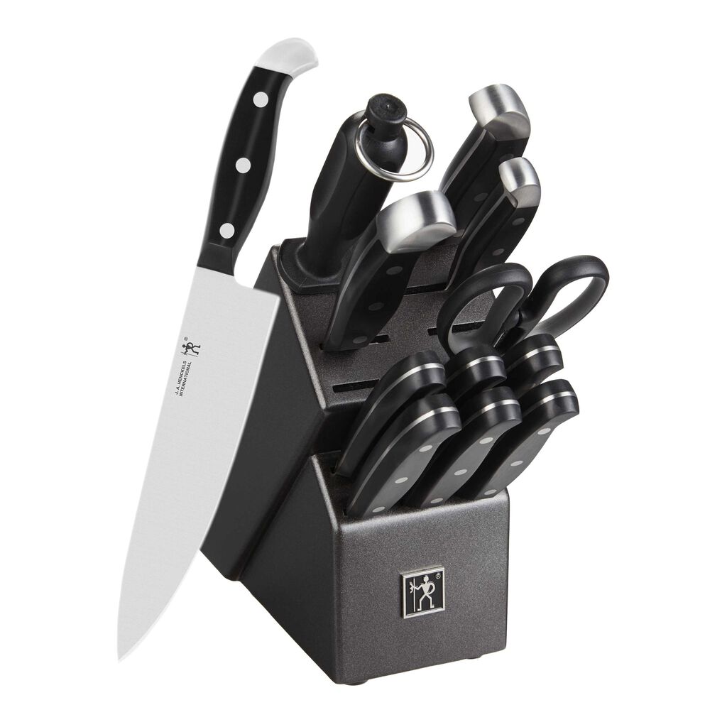 13 Piece, Knife block set, black,,large