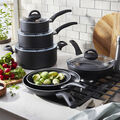 10 Piece aluminum Cookware Set - Black,,large