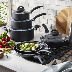 10 Piece aluminum Cookware Set - Black