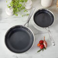 2-pc, Stainless Steel, Ceramic Hybrid Frying Pan Set,,large