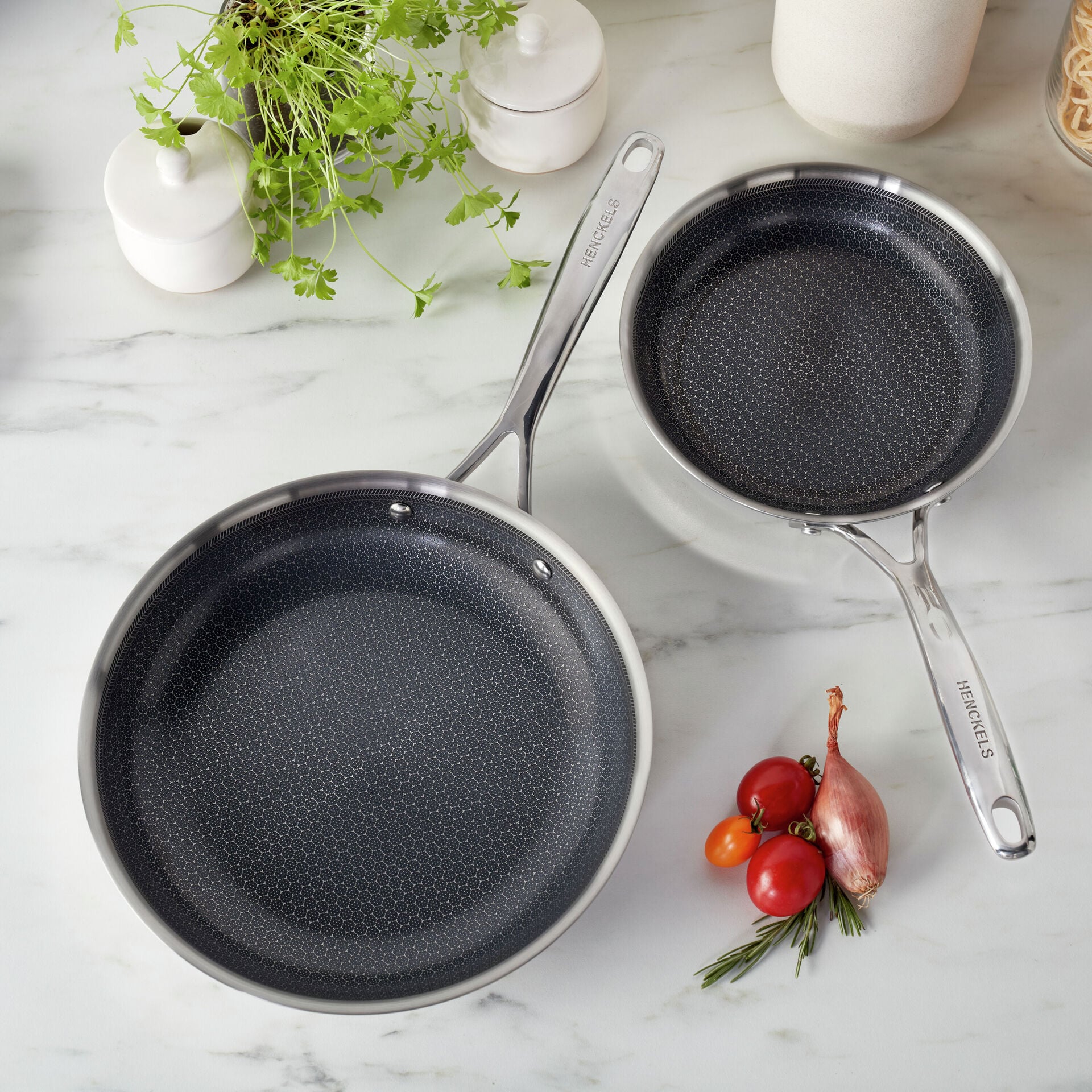 8.00 inch, Stainless Steel, Ceramic Hybrid Frying Pan,,large