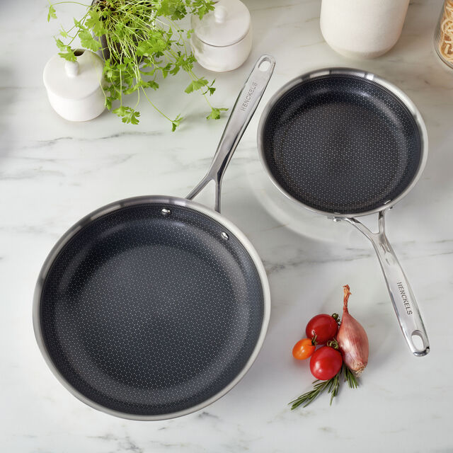 2-pc, Stainless Steel, Ceramic Hybrid Frying Pan Set,,large