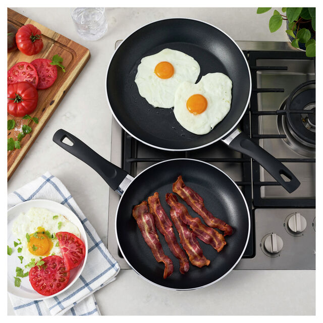2 Piece aluminum Frypan Set - Black,,large